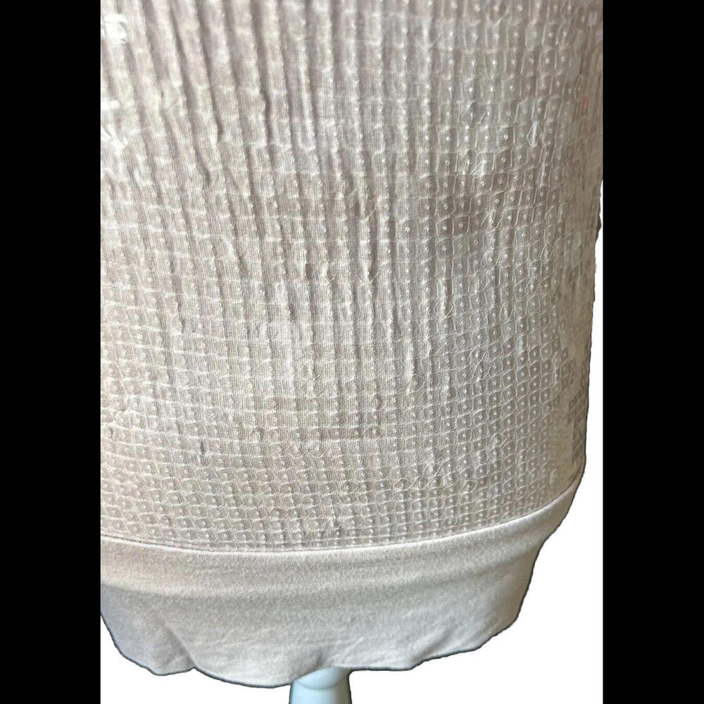 👚🩷Designer Cache Pale Pink Sequin Sleeveless Boat Neck Banded Bottom Size M - Picture 3 of 5